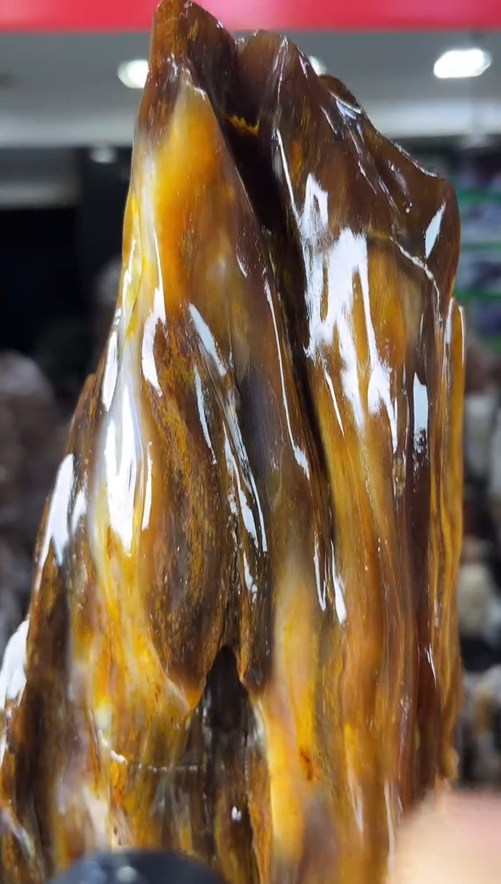 缅甸天然树化玉摆件