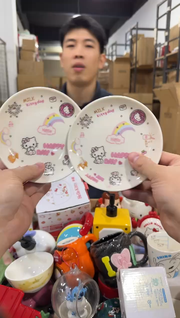 瓷片kt猫小碟子2件套