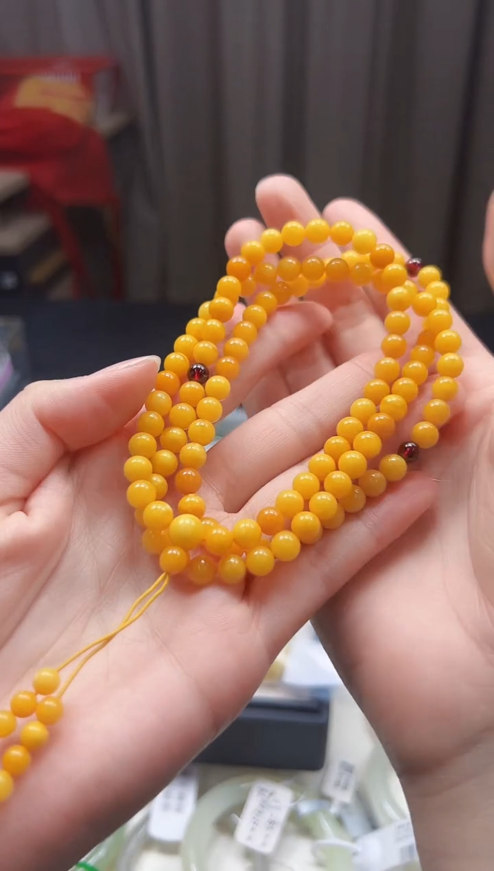 【闪购商品】蜜蜡颈饰未镶嵌蜜蜡108颗佛珠项链XY6328