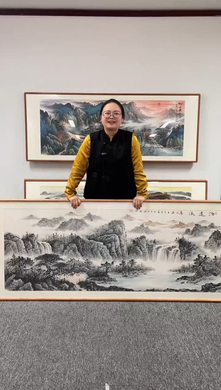 【闪购商品】国画山水源远流长210*80周亮珍