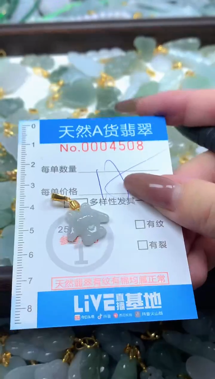 颈饰未镶嵌翡翠净货挂件-4508