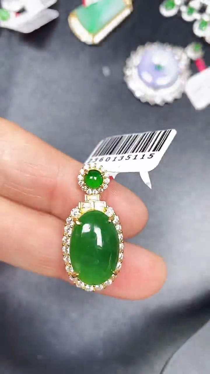 银S925镶嵌戒指翡翠2710