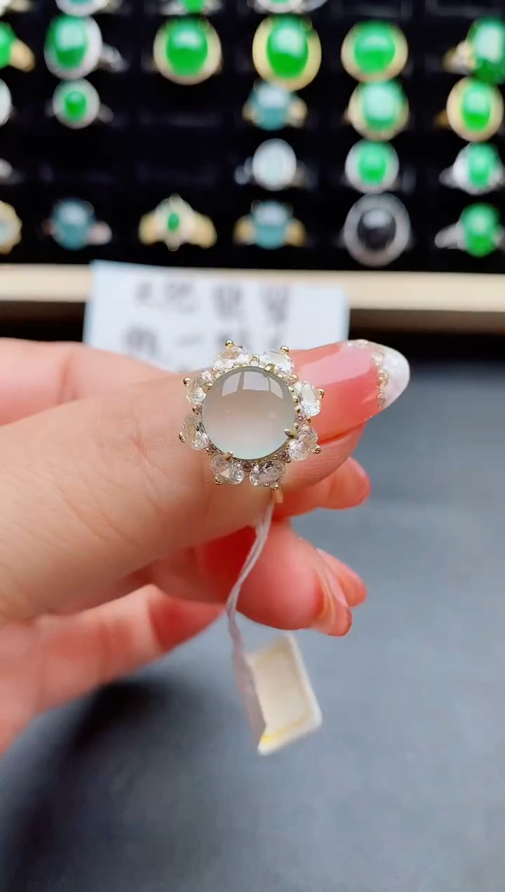 【闪购商品】翡翠戒指银S925镶嵌508550