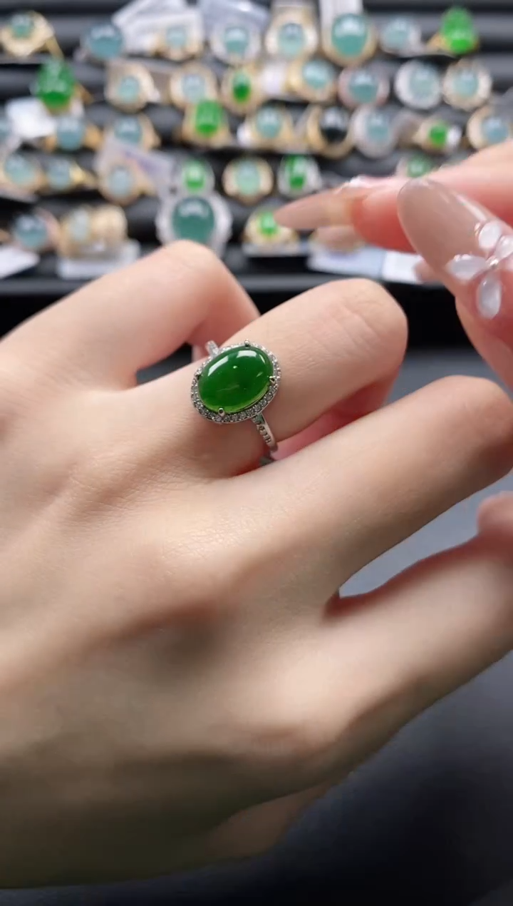 【闪购商品】翡翠戒指银S925镶嵌1111