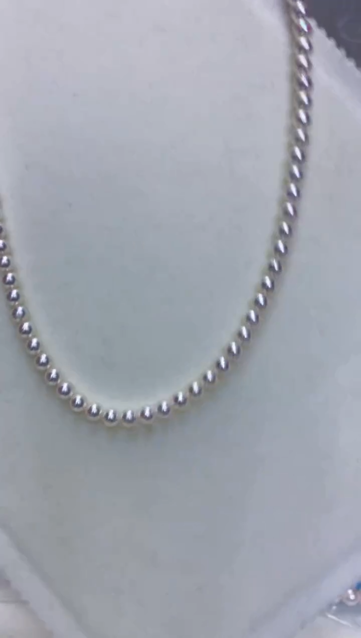 【闪购商品】海水珍珠饰品银S925镶嵌5-5.5满珠链·奶奶的脸