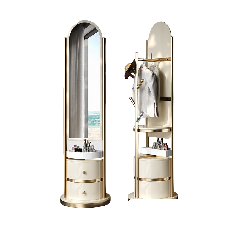 轻奢旋转穿衣镜家用落地镜全身镜挂衣架现代简约卧室衣帽架镜子