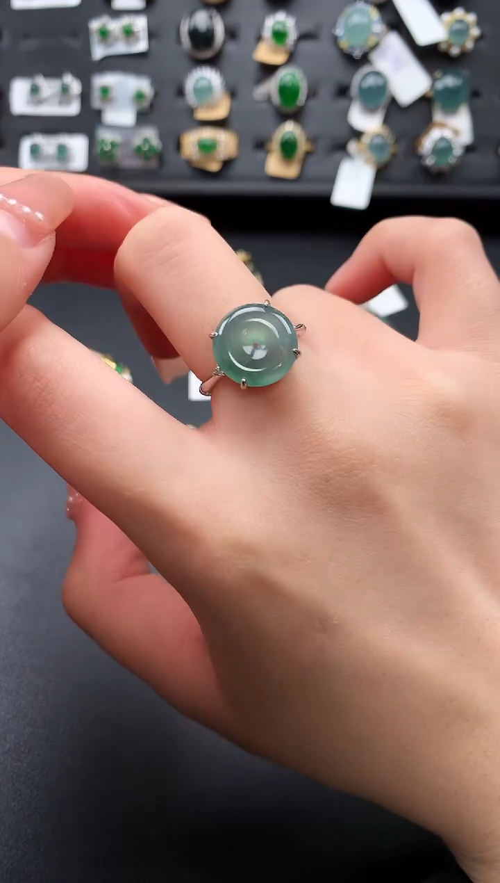 【闪购商品】翡翠戒指银S925镶嵌5214124