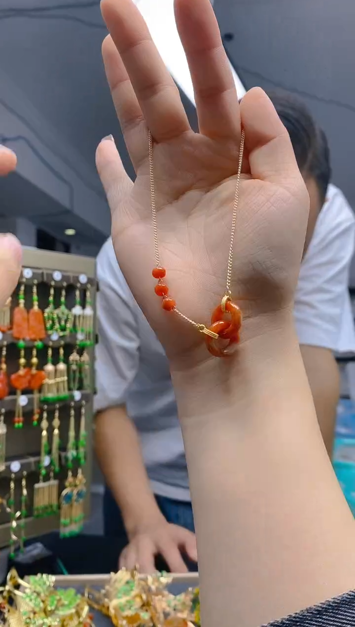 【闪购商品】翡翠耳饰合金0310翡翠锁骨链