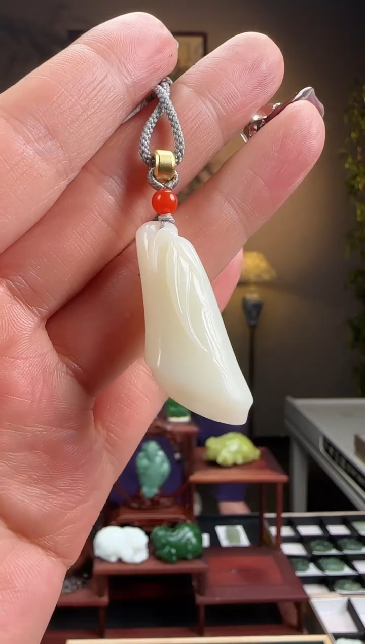 【闪购商品】和田玉吊坠未镶嵌白玉竹节j2105