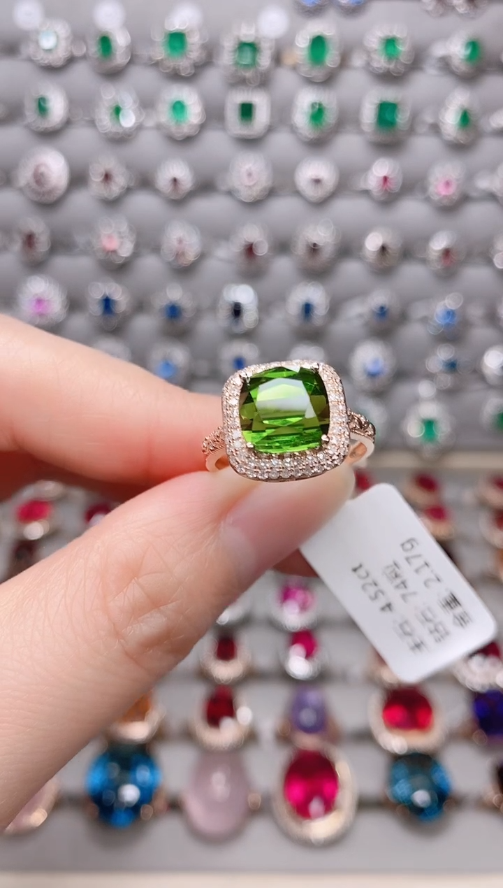 【闪购商品】绿色碧玺18K金戒指18K金镶嵌.