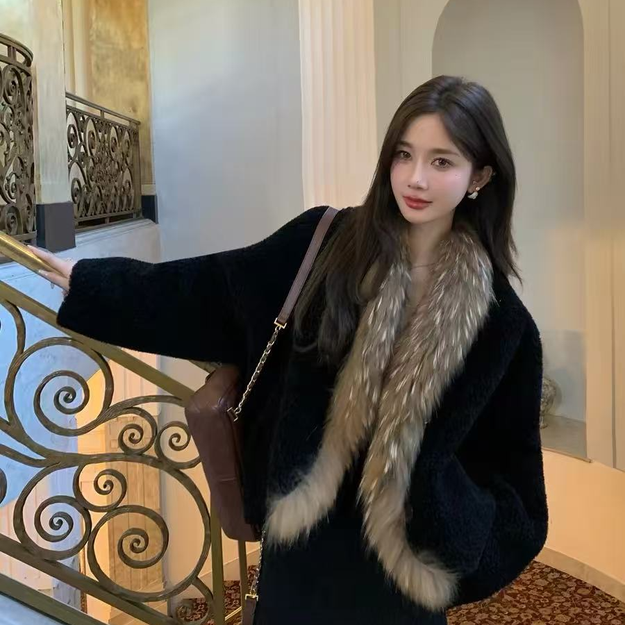 2026皮毛一体外套女冬新款C