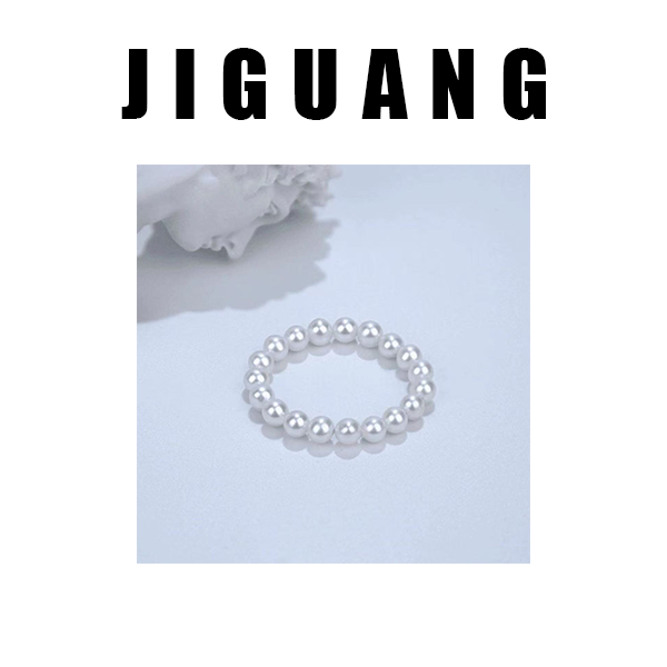 【JIGUANG】戒指女款小珠甜美气质百搭素圈情侣戒指