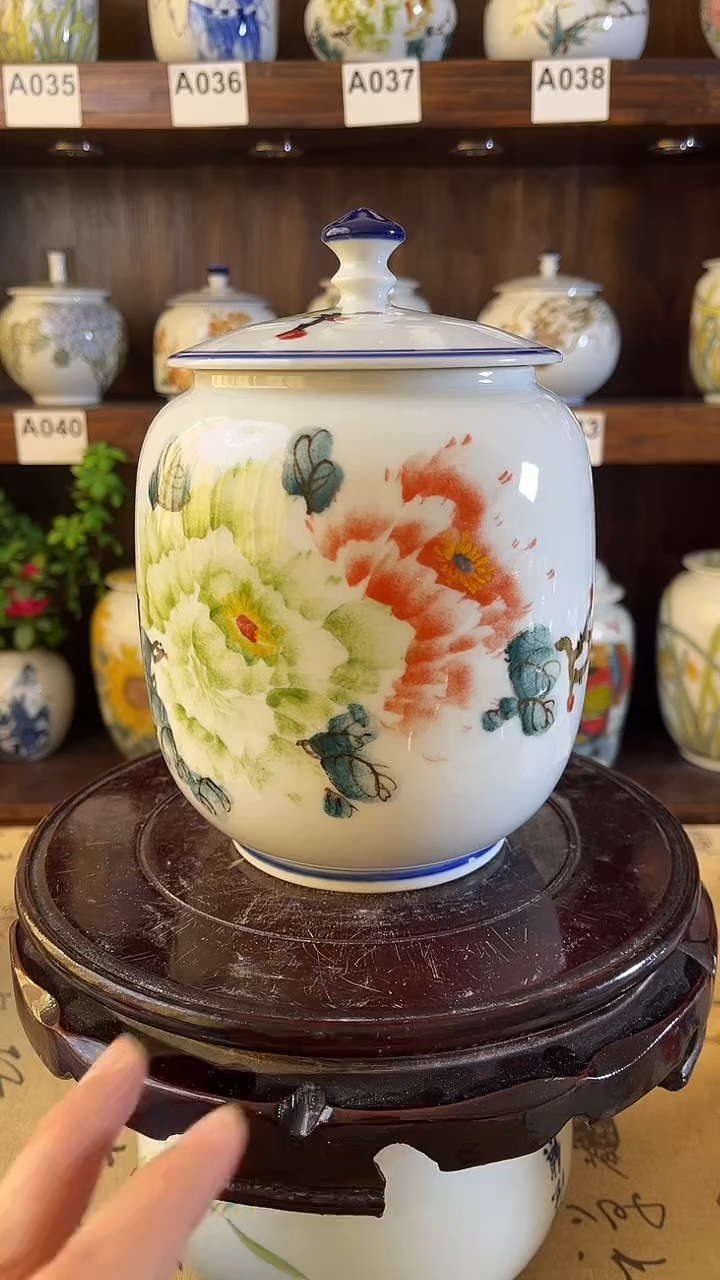 【闪购商品】纯手工手绘国色天香3储物罐