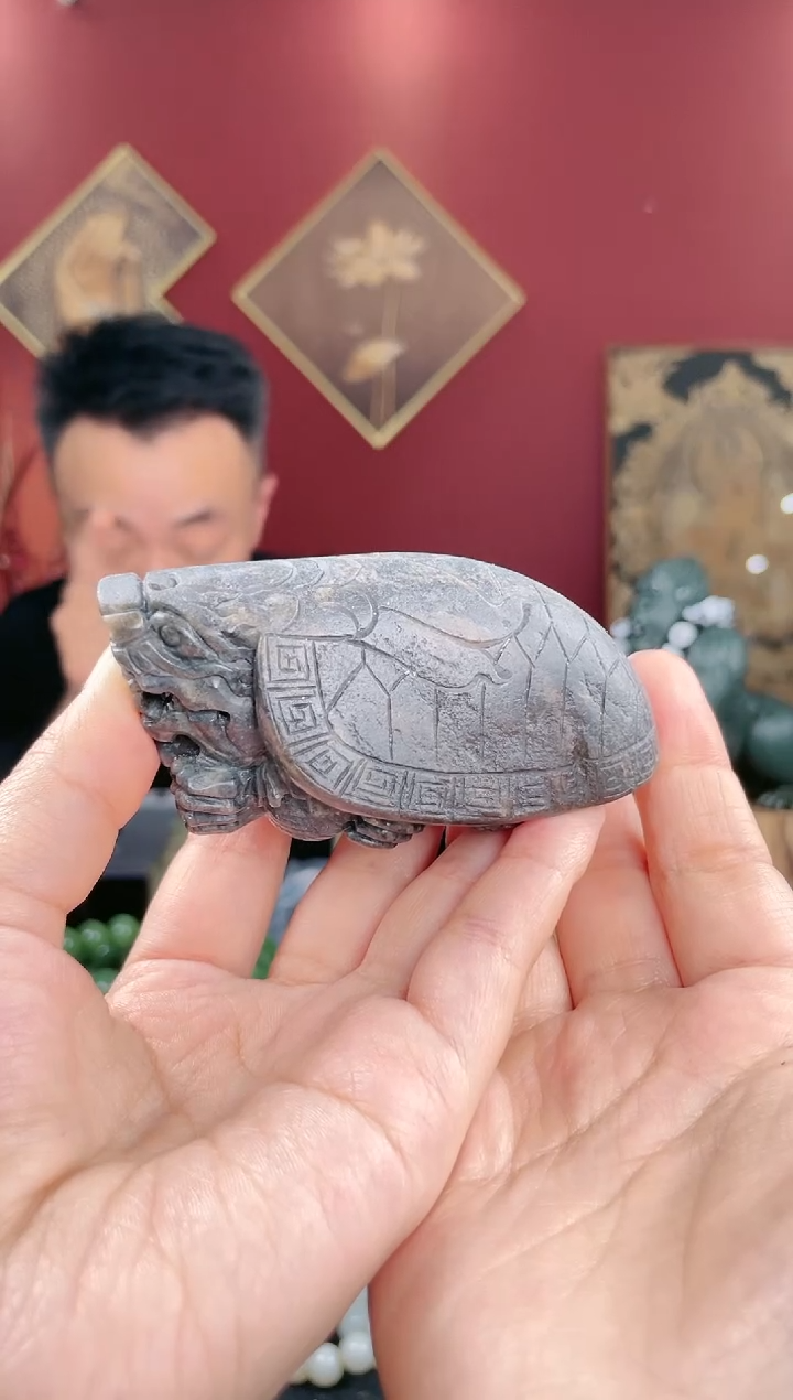 【闪购商品】和田玉摆件未镶嵌青花龙龟