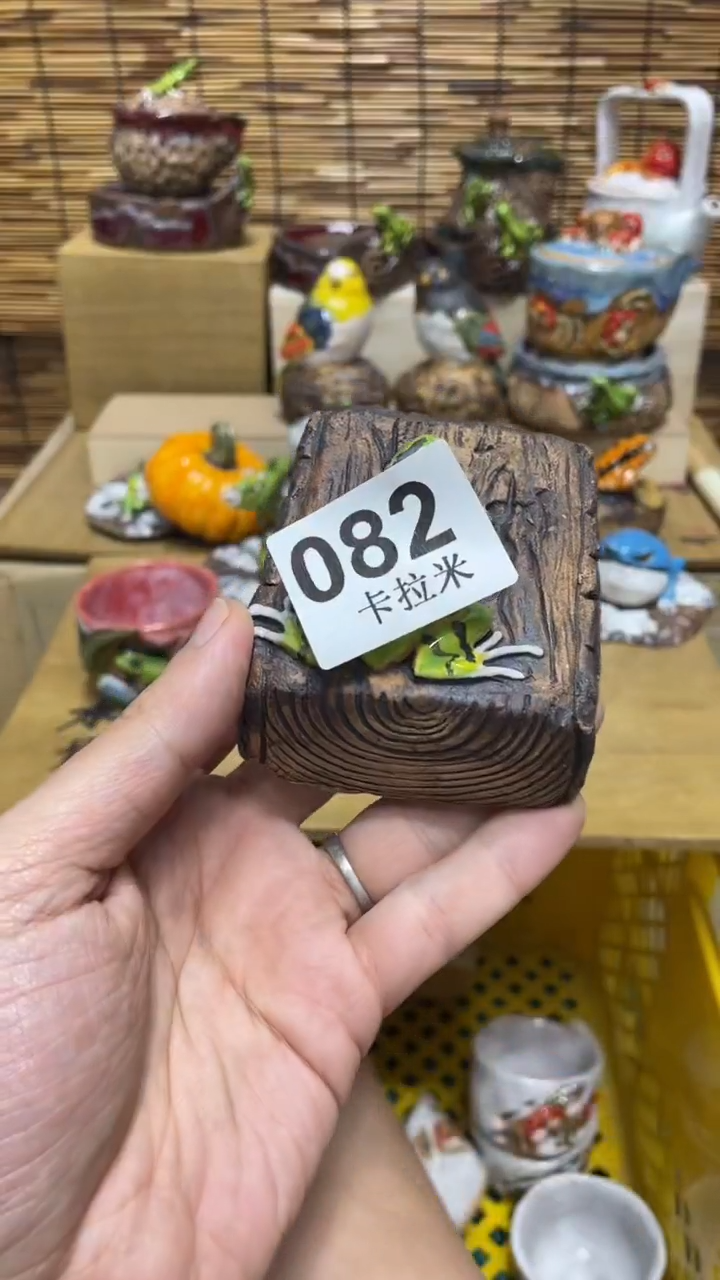 红**鱼082精美粗陶手工柴烧