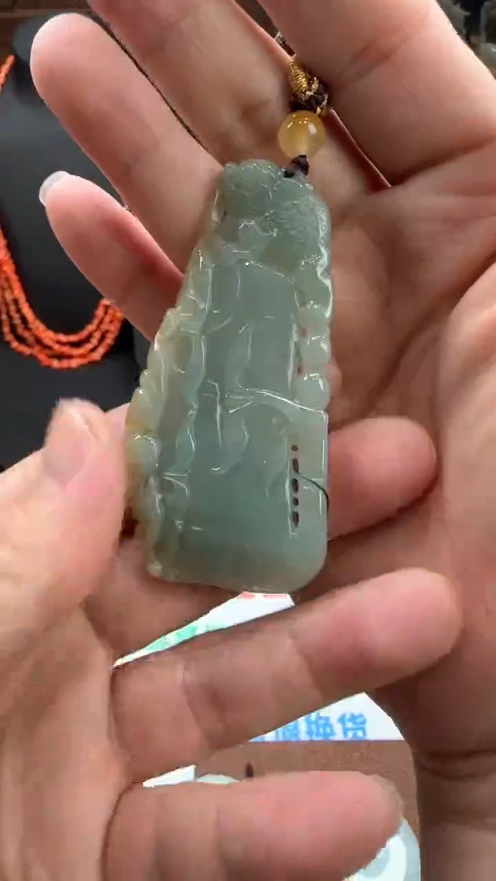 吊坠(不含链)未镶嵌翡翠天然缅甸A货翡翠（节节高升）