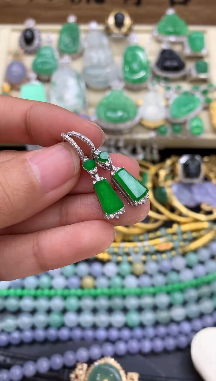 【闪购商品】翡翠耳饰18K金镶嵌122-中国好珍宝