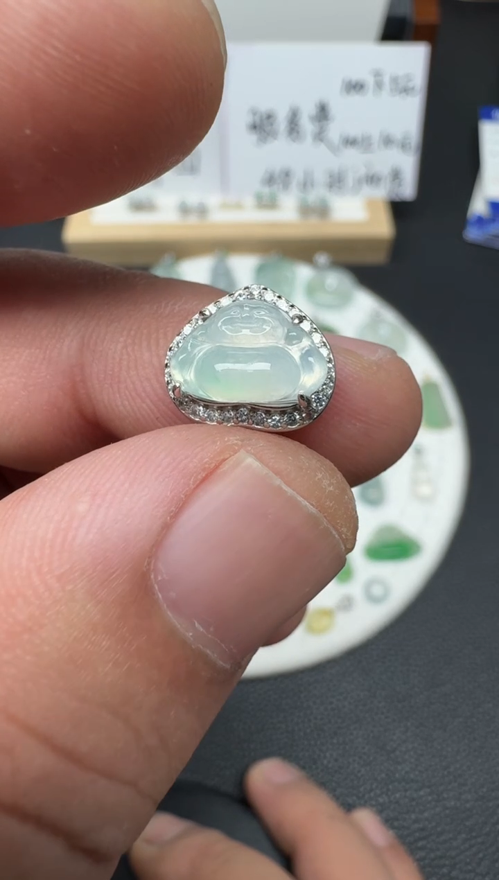 颈饰银S925镶嵌翡翠 （19号）纯天然A货缅甸翡翠   潘拉拉