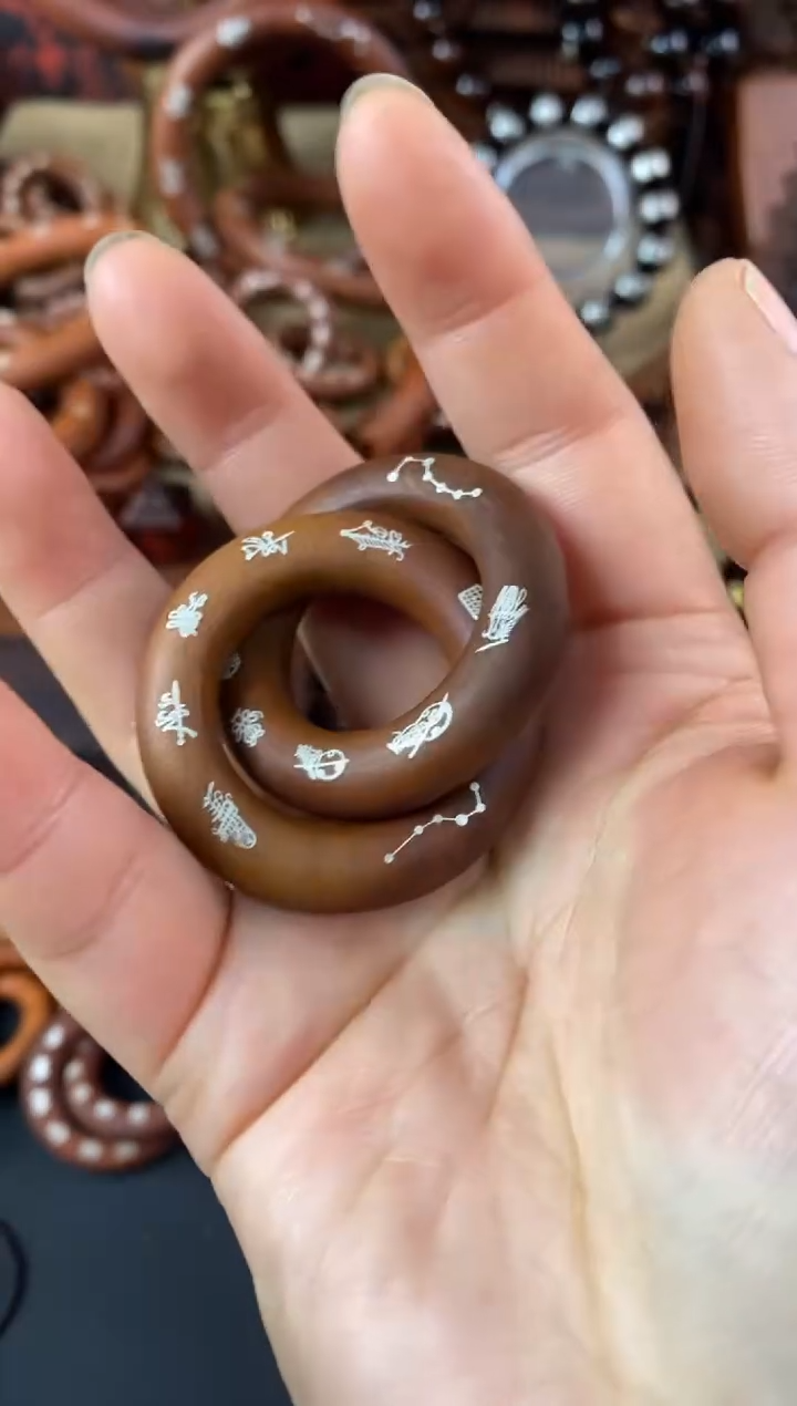 【闪购商品】木枣木小乾坤圈镶银五雷五路随机发