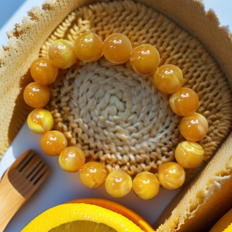 【大喜儿】黄白花11m手链-QW440多样性发一