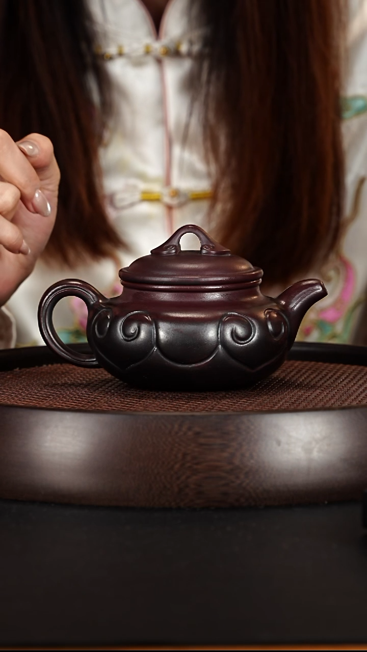 茶壶紫砂宜兴紫砂壶铁血红砂柴烧如意仿古380cc