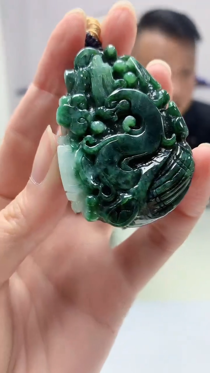 【闪购商品】定制翡翠未镶嵌4969zm-毛货挂件48仿古牌