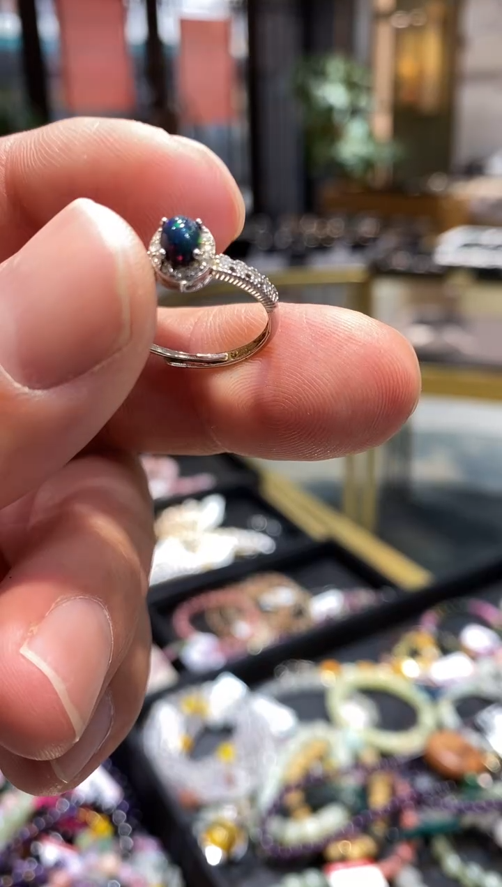 【闪购商品】欧泊戒指银S925镶嵌亏米福利