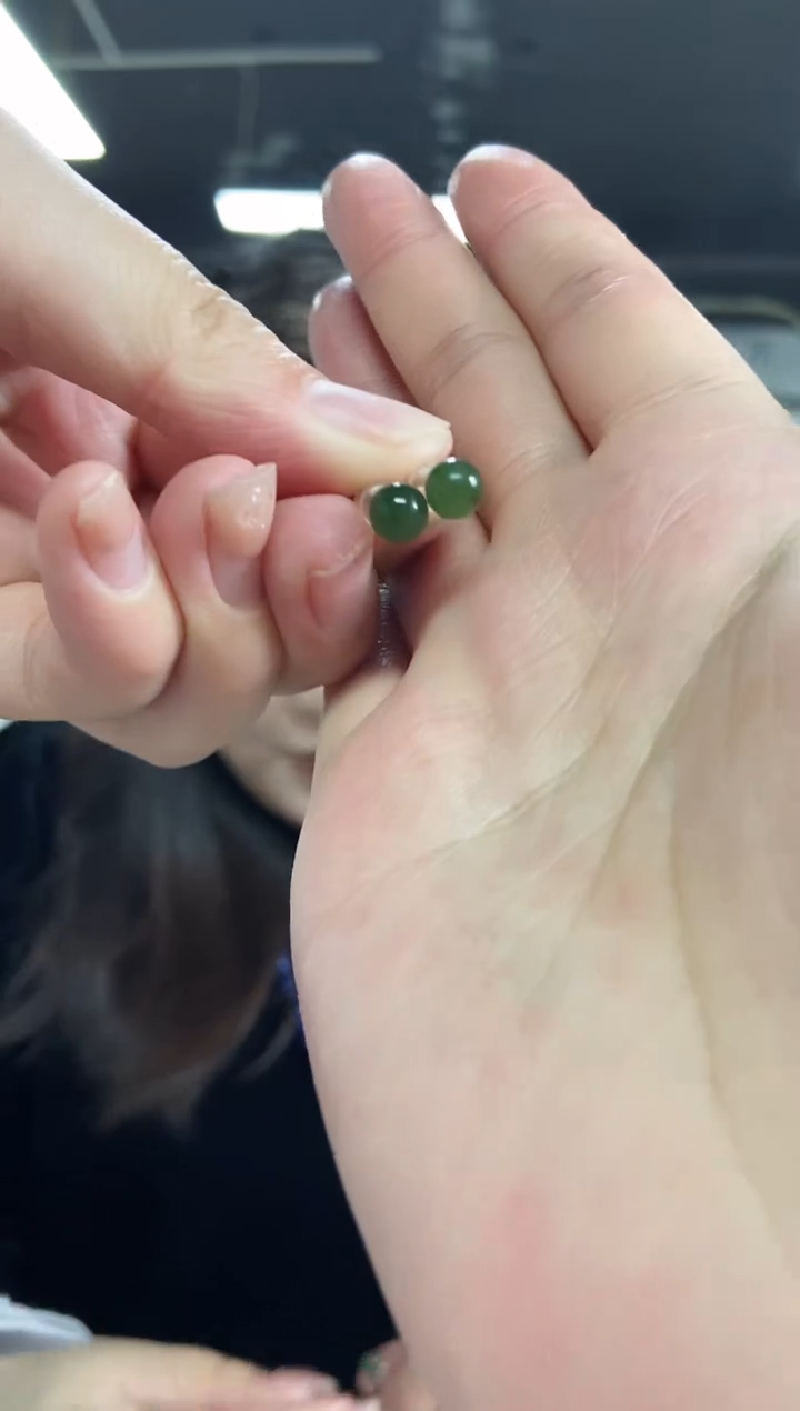 【闪购商品】和田玉耳饰银S925镶嵌多样性发其一颜色微差