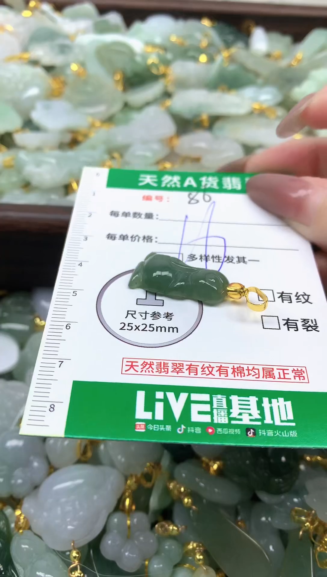 颈饰未镶嵌翡翠纯天然缅甸A货翡翠-86