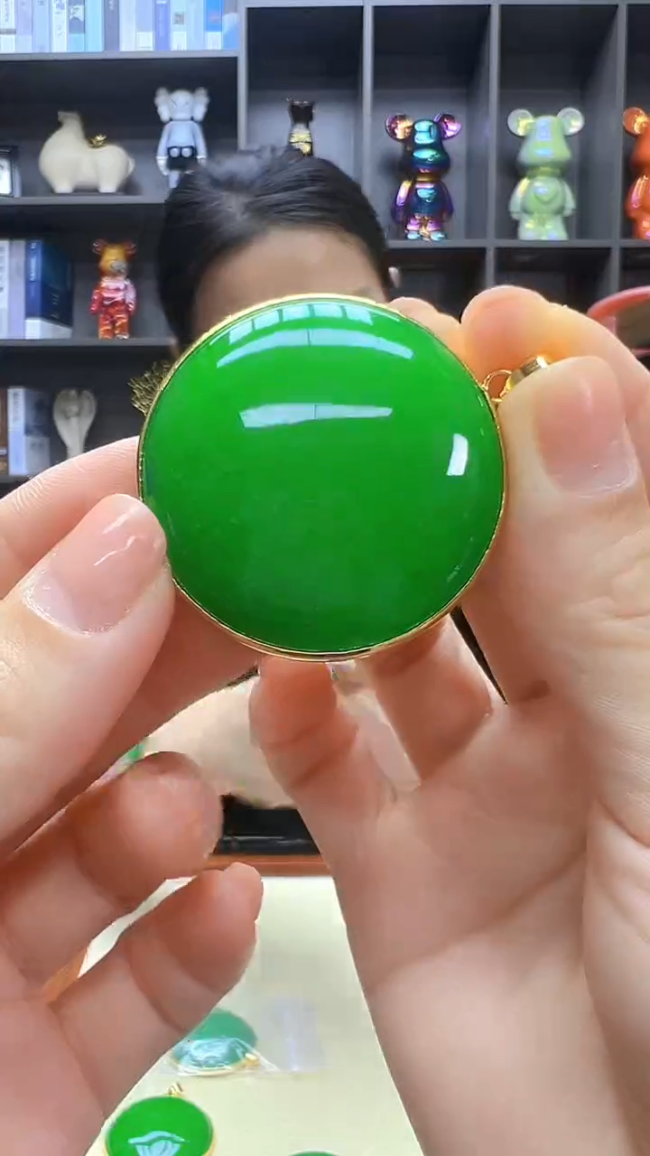 高货绿色diy劲饰圆牌