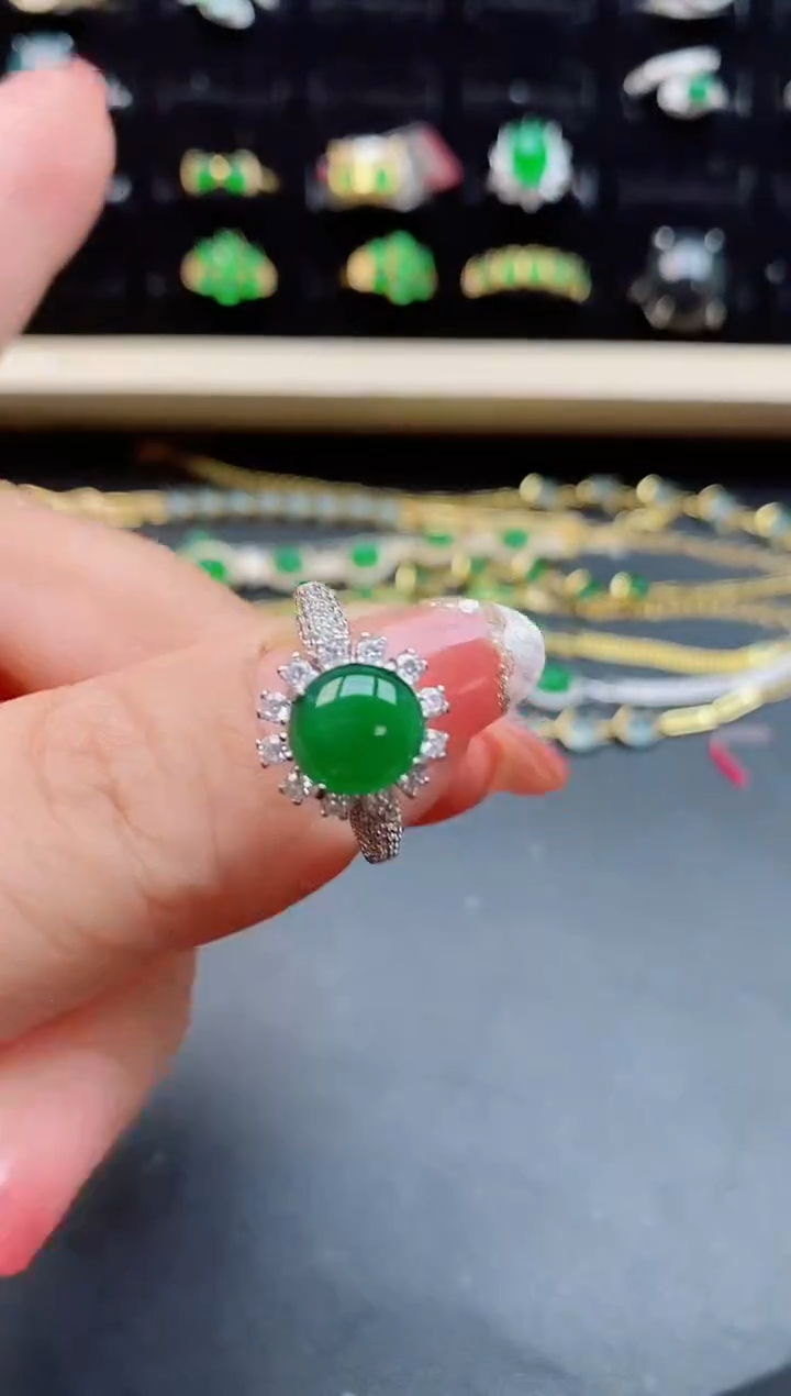 【闪购商品】翡翠戒指银S925镶嵌5080550