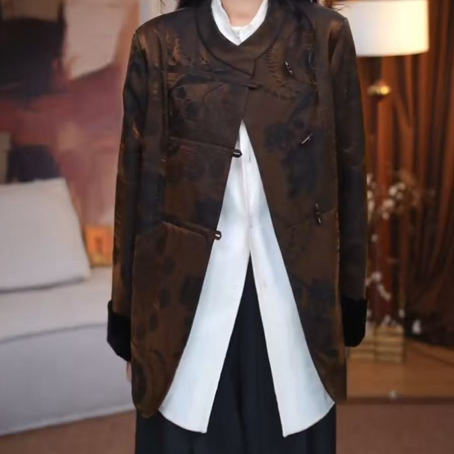 B『君默』原创设计秋冬加厚百搭新中式休闲显瘦外套