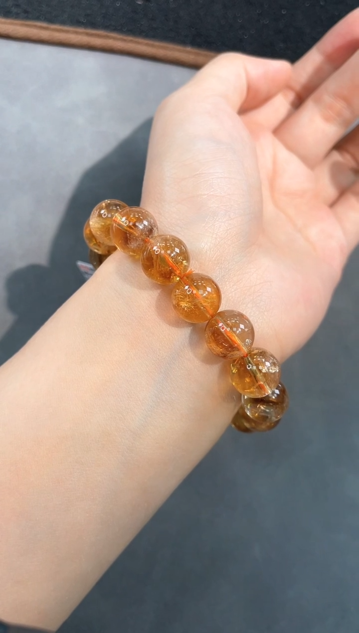 【闪购商品】水晶手链未镶嵌112号黄水单圈12mm