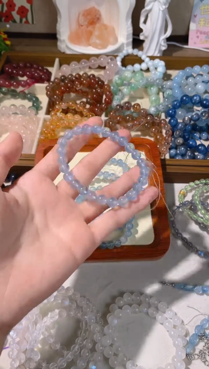 【闪购商品】烟晶手链银S925镶嵌圣玛利亚蓝海蓝宝