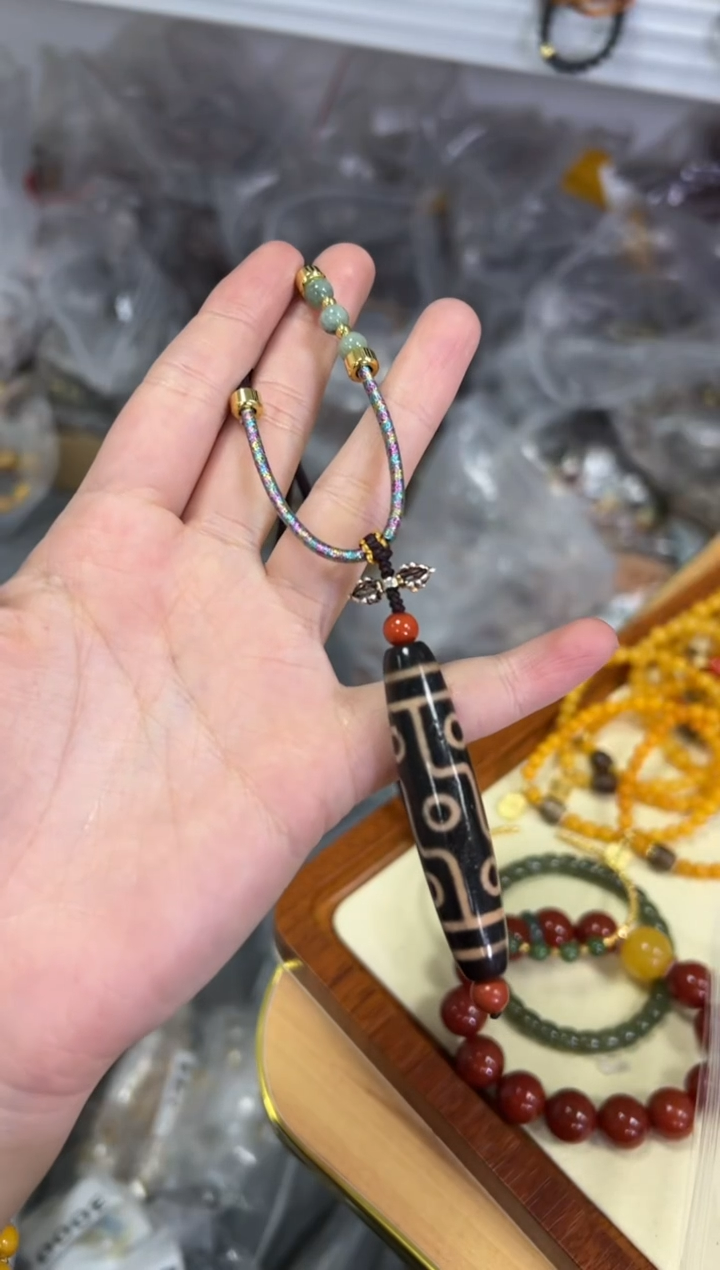 【闪购商品】玛瑙/玉髓颈饰未镶嵌九眼玛瑙珠编制项链[3241]