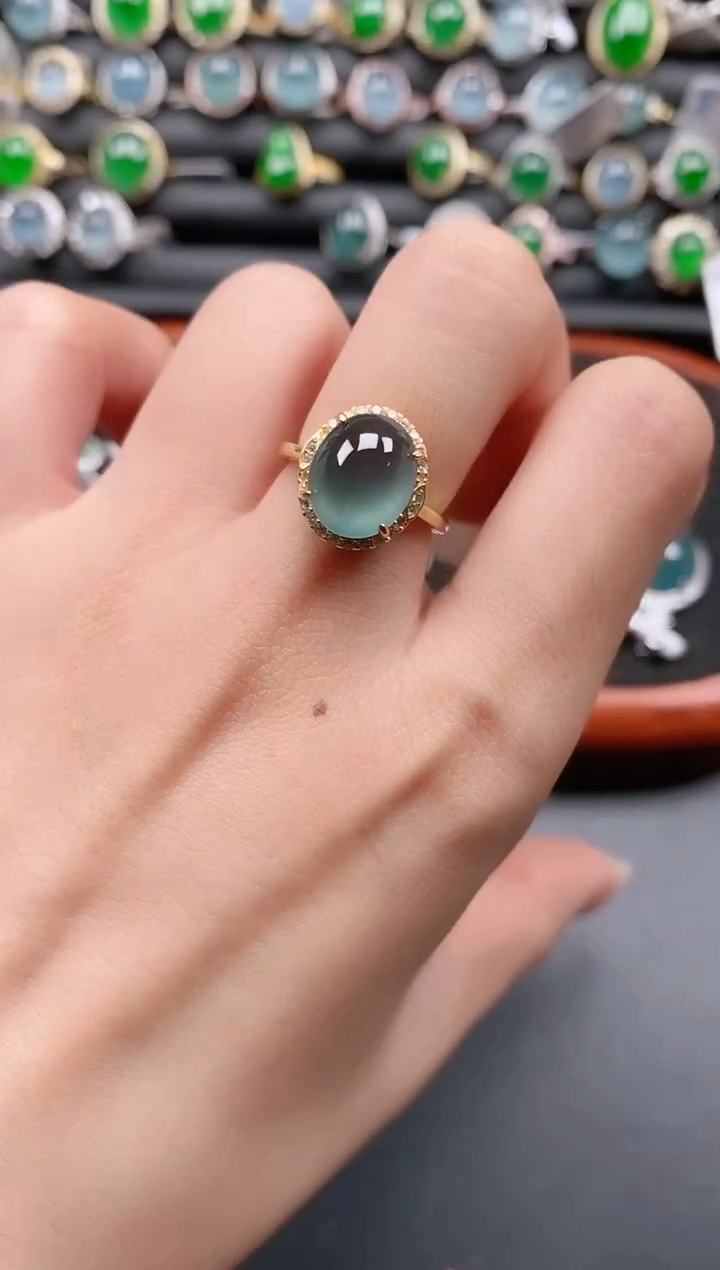 银S925镶嵌戒指翡翠11111