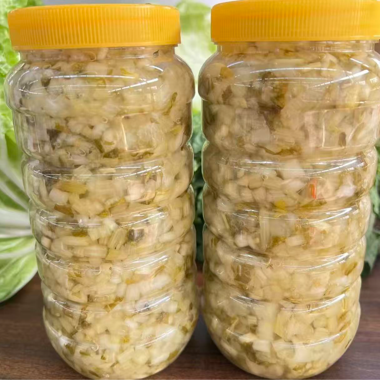 湖北广水农家手工箭杆白腌菜