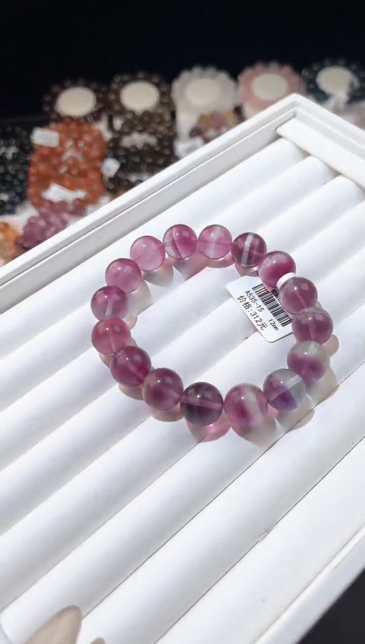 【闪购商品】萤石手链未镶嵌多样性发一紫萤石12mm