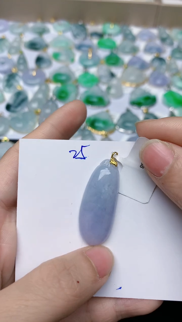 【闪购商品】翡翠颈饰18K金镶嵌25天然翡翠A货    