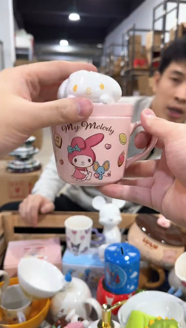 瓷片原盒美乐蒂甜品带盖杯