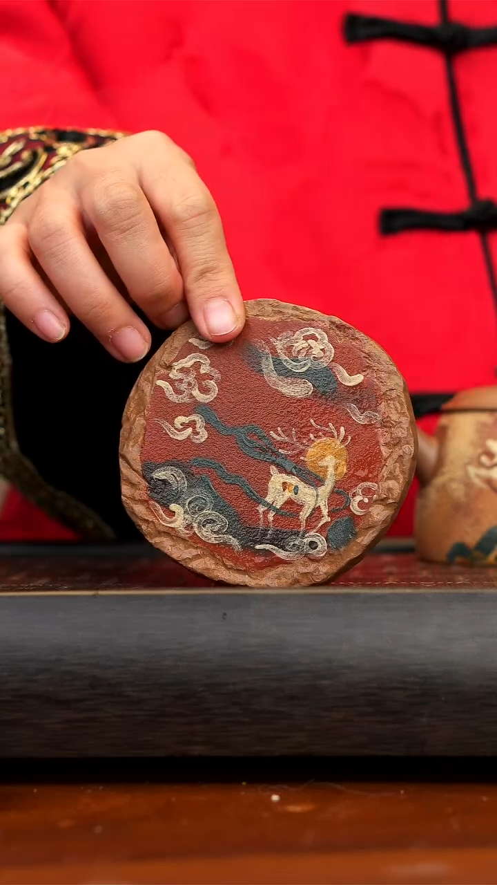 【闪购商品】紫砂茶壶段泥九色鹿杯垫