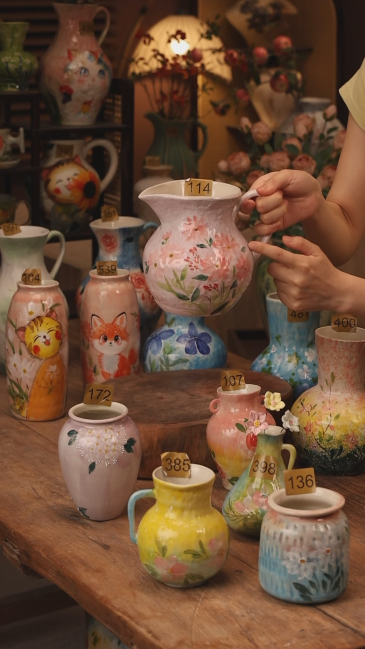 陶瓷景德镇设计师手作花器摆件侘寂风114