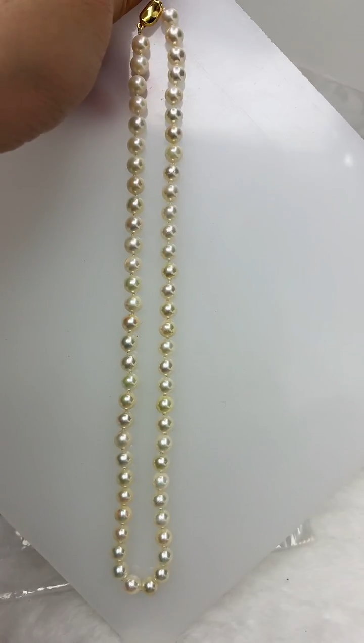 未镶嵌DA海水珍珠羽皇金串链6-7 y1165