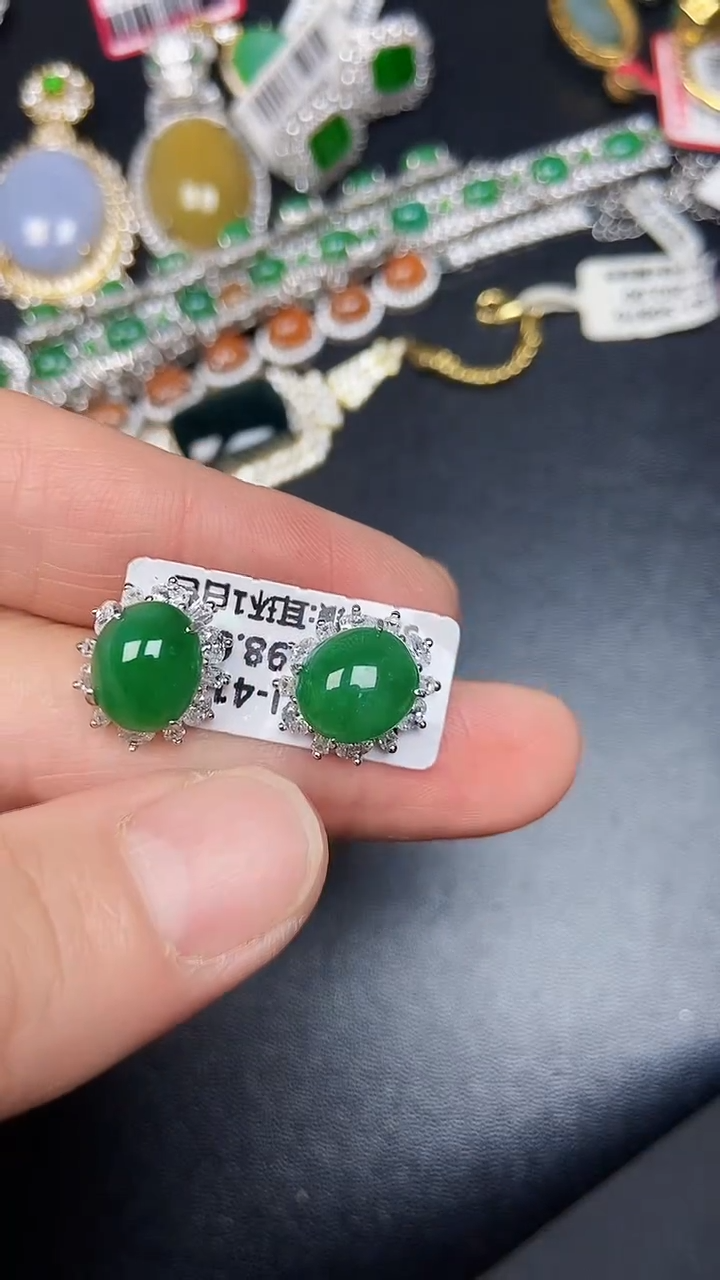 银S925镶嵌戒指翡翠3830