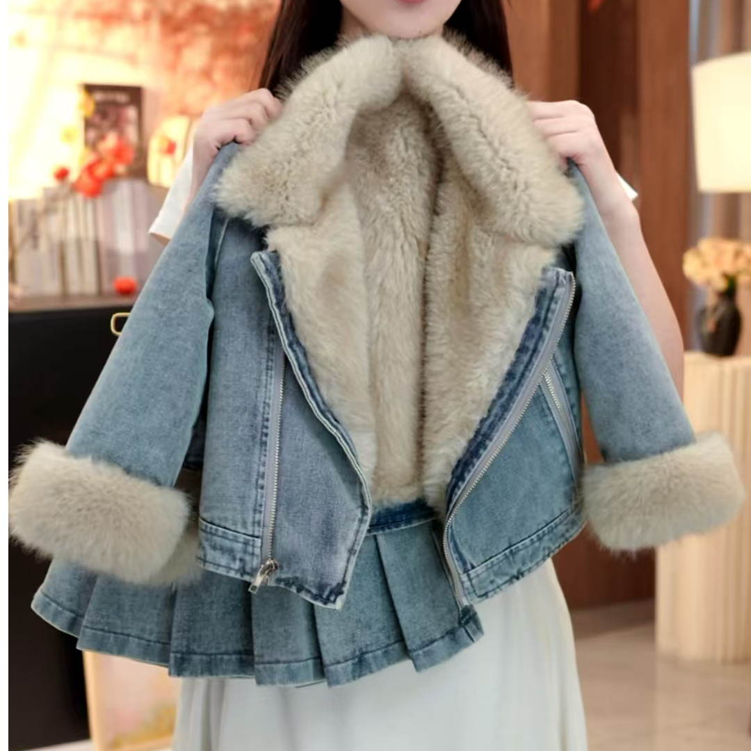 T3【悦禾】冬装女童牛仔儿童洋气童装秋冬气质牛仔套装6813