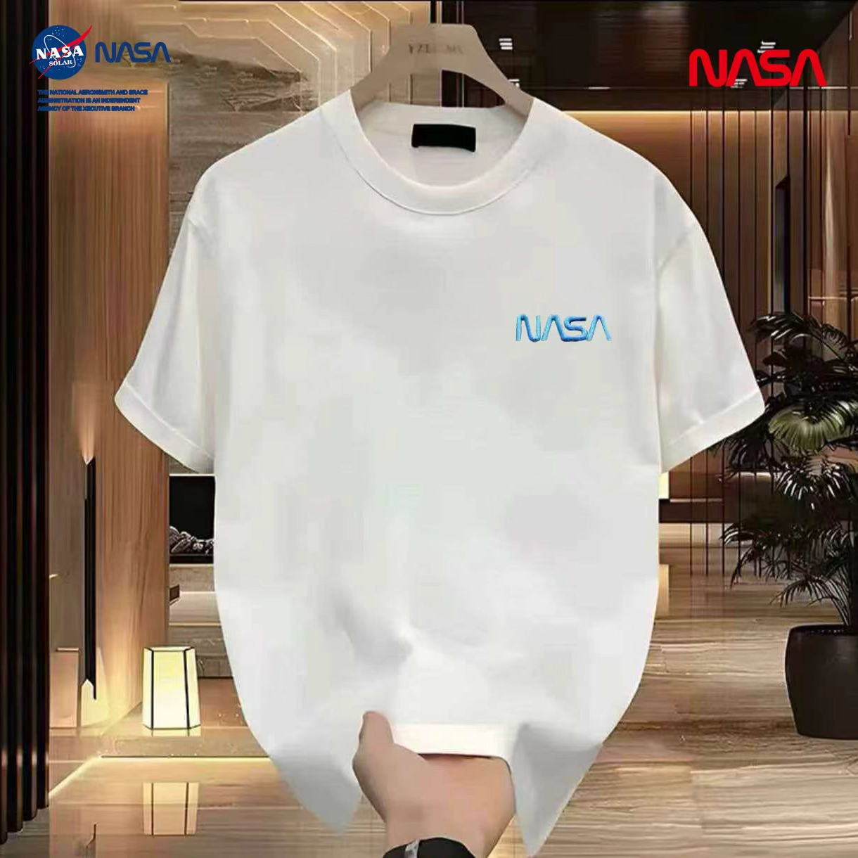 【万针刺绣】NASA联名时尚圆领短袖男女同款情侣潮流半袖