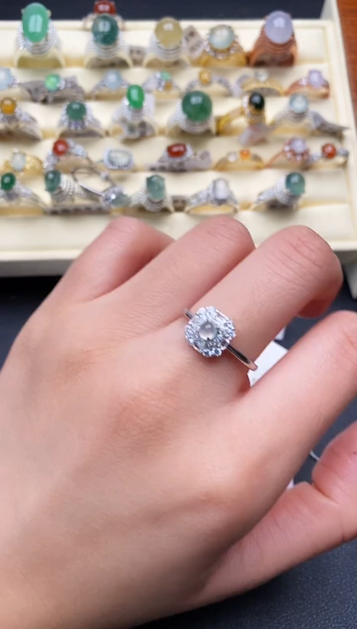 【闪购商品】翡翠戒指银S925镶嵌1111111+10