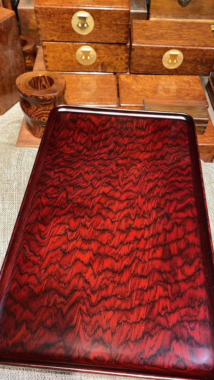 【闪购商品】红酸枝木类木艺茶盘