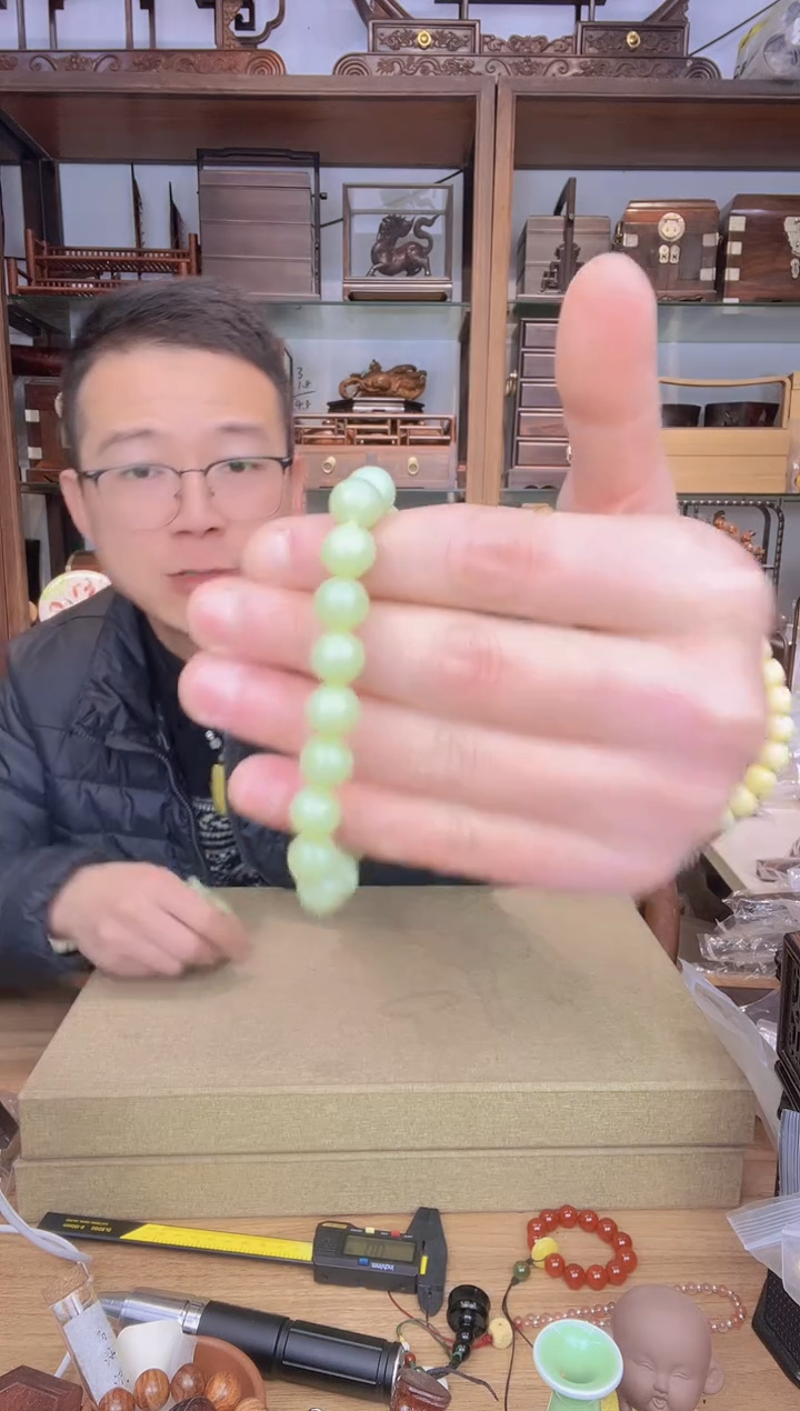 【闪购商品】乌木类书架737黄口1.0圆珠单圈手串