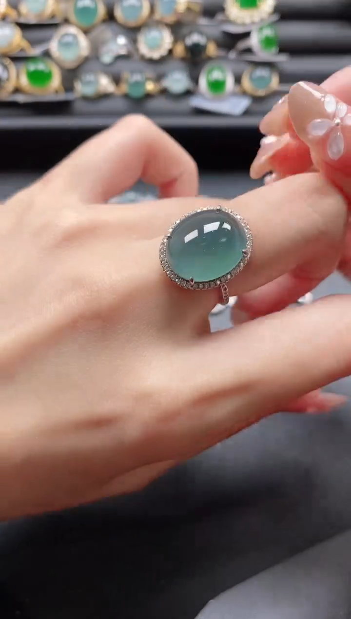 【闪购商品】翡翠戒指银S925镶嵌1111